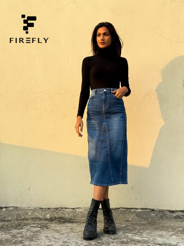 Firefly High Waist Denim Skirt