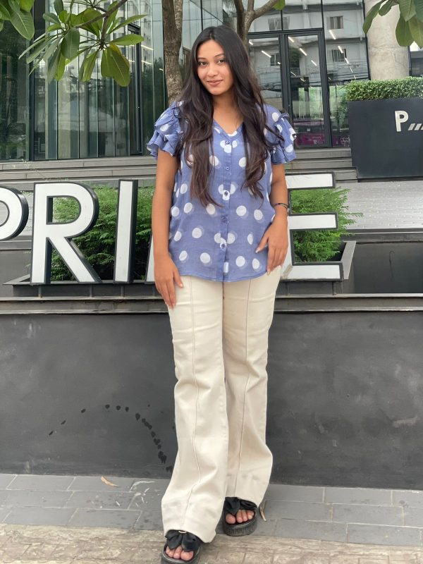 Off White High-Rise Bootcut Jeans